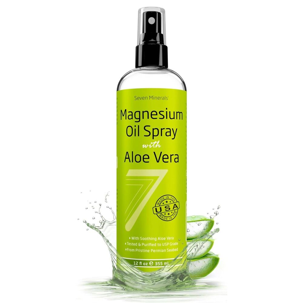 Seven‎ Minerals Magnesium Oil w. Aloe Spray 12oz Bottle